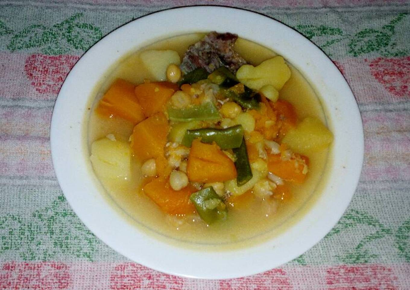 Cocido de garbanzos con calabaza