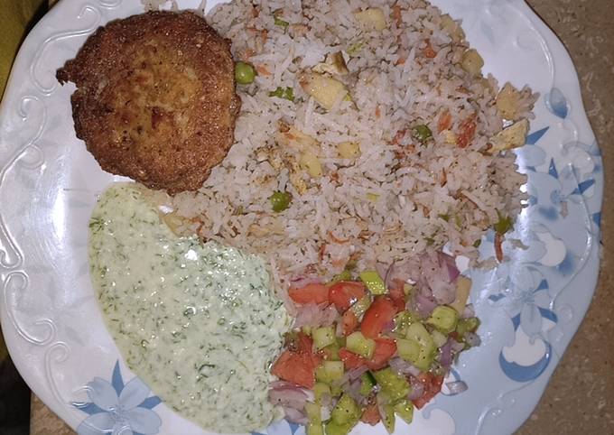 Recipe of Favorite Chicken fried rice with chicken kabab
