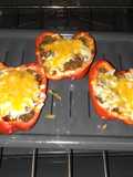 Pimiento relleno de carne molida con queso