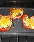 Pimiento relleno de carne molida con queso