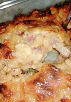 Dupla sajtos tészta 🧀🥓🌽 recept fotója