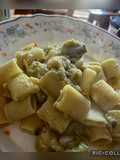 Paccheri con cavolini di Bruxelles e pesce