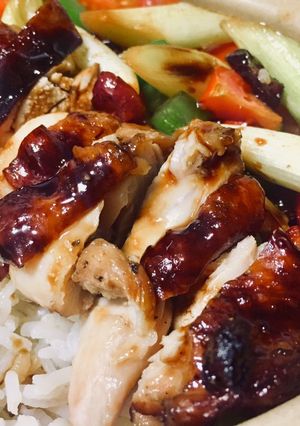 รูปของ ข้าวไก่เทอริยากิสดชื่นยามเช้า清晨照燒蓋飯