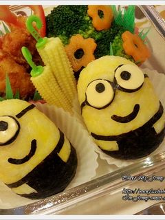 Minions小小兵造型便當 的食譜成品照片