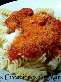 Una foto de Macarrones con sobrasada