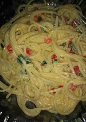 Una foto de Fideos con crema