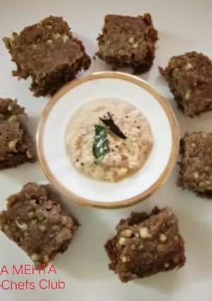 A picture of Ragi Moong Sprouts Dhokla.