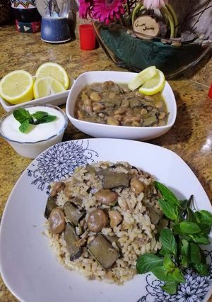 صورة لوصفة رز بفول بزيت