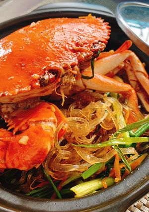 Hình của món Miến xào cua tay cầm đậm đà vị Hoa.