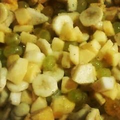 A picture of Mix Fruit Chaat🍎🍌🍏🍊🍋🍇🍑🍒.