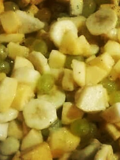 A picture of Mix Fruit Chaat🍎🍌🍏🍊🍋🍇🍑🍒.