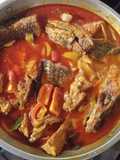 Asam Pedas Kepala ikan gabus terong asam