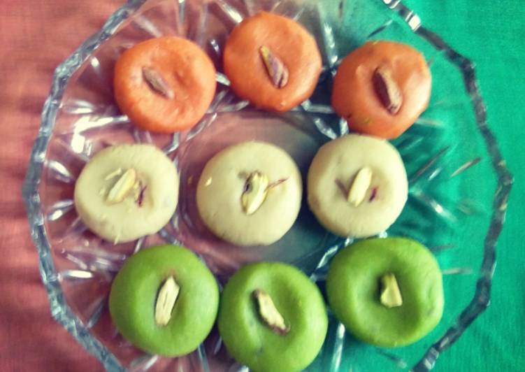 Steps to Prepare Homemade Tri colour peda