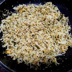 A picture of Curry Leaf Rice.