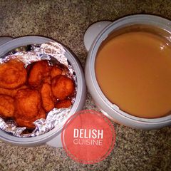 Akara (Beans cake) & Pap! A picture of Akara (Beans cake) & Pap!.