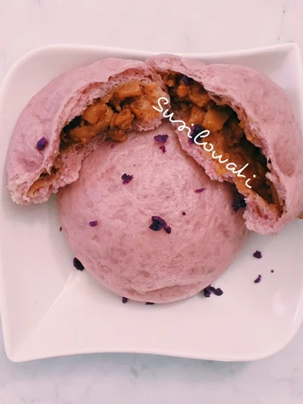 Cara Mudah Membikin Resep Bakpao Ubi Ungu (Isi ayam) yang Uenak Anti Ribet, Bikin Ngiler