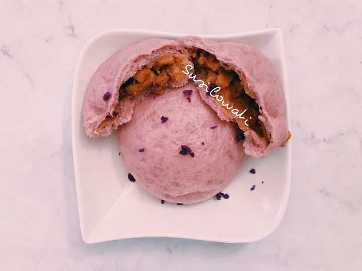 Cara Mudah Membikin Resep Bakpao Ubi Ungu (Isi ayam) yang Uenak Anti Ribet, Bikin Ngiler