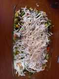 Cooked veggies with eggs and cheese