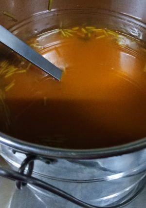 A picture of Tomato rasam.