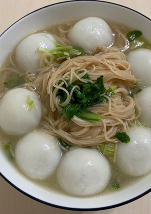 雞絲鹹湯圓 的食譜成品照片