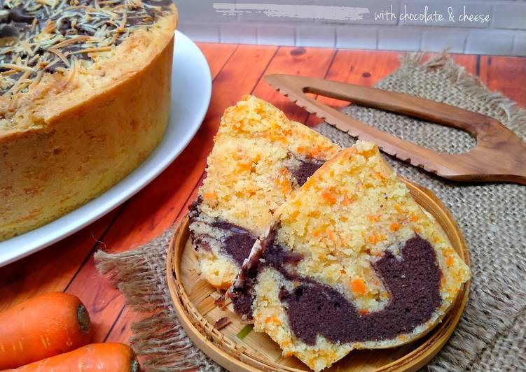 Bagaimana Menyiapkan Carrot cake (bolu wortel) dengan coklat &amp; keju Anti Gagal