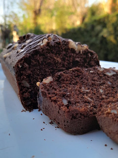 Una foto de Budín integral de café y cacao
