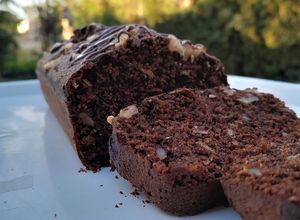 Una foto de Budín integral de café y cacao
