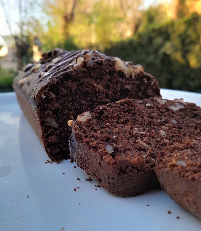 Una foto de Budín integral de café y cacao