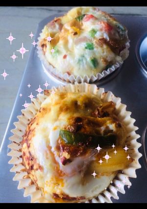 A picture of Veggie bread egg muffins.