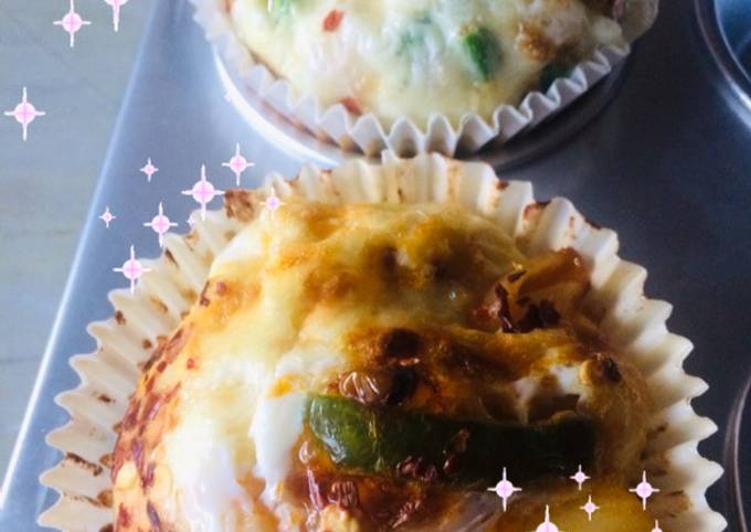 Veggie bread egg muffins