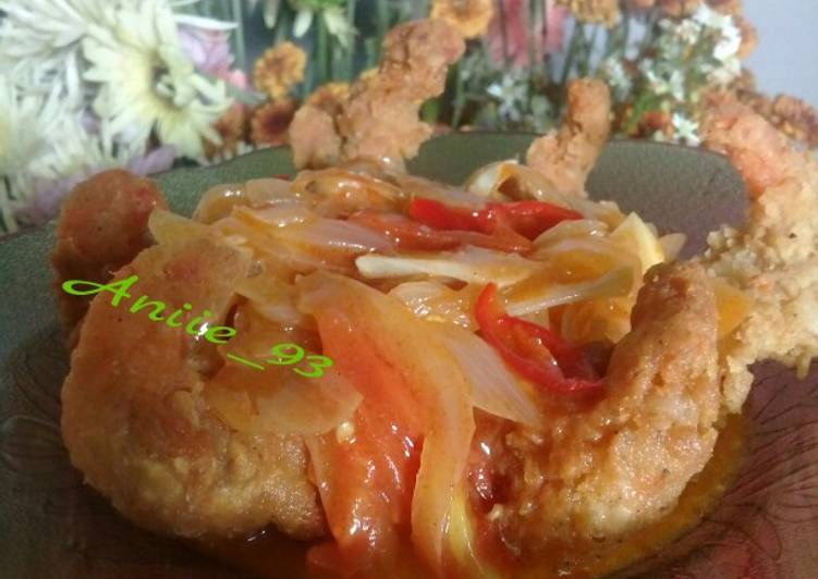 37》Udang crispy saus asam pedas