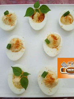 A picture of Deviled eggs.