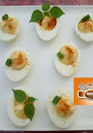 A picture of Deviled eggs.