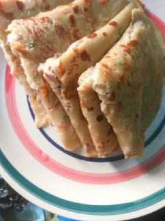 A picture of Vegetable pancakes.
