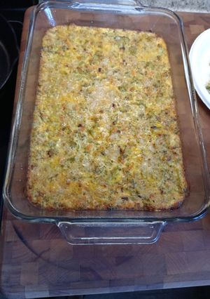 Una foto de Pastel de zanahoria y brócoli 🥕🥦