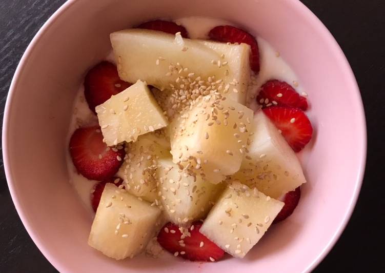 Bowl de fresas y melón 🍓🍈