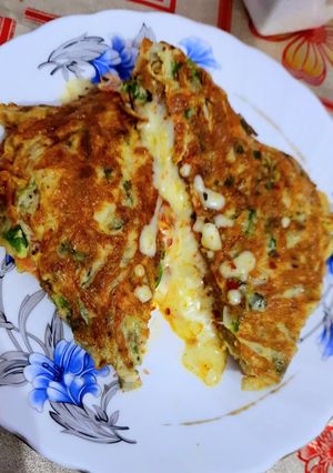 A picture of Egg Cheese sandwitch - Egg breakfast- (5 minutes,quick,tasty and healthy breakfast).