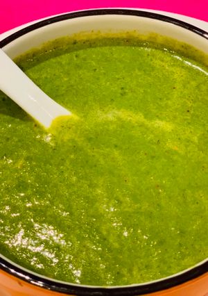 A picture of Green soup.