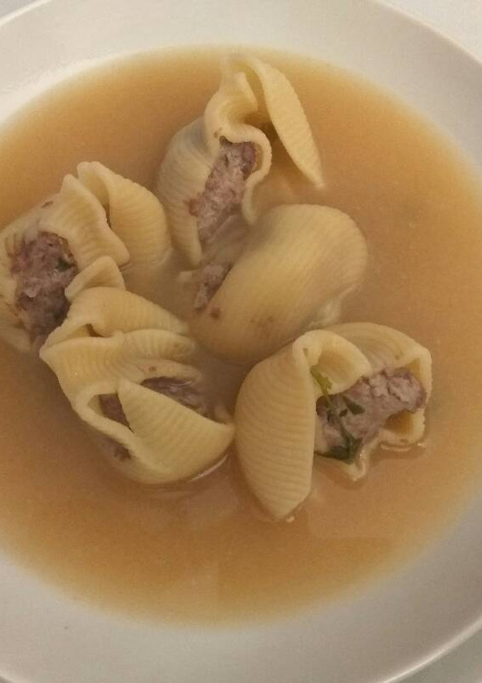 Una foto de Sopa de galets