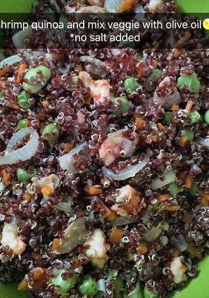 Foto resep Eat clean "shrimp quinoa and mix veggie"