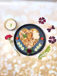 A picture of Biryani Cake.