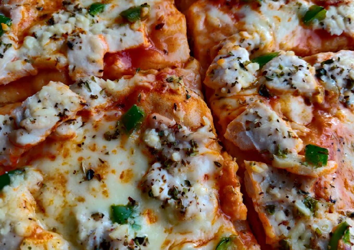 Pizza de pollo y mozzarella