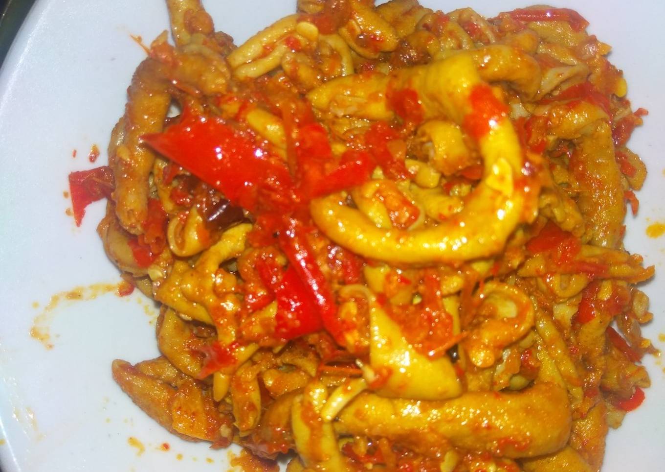 Usus ayam bumbu balado