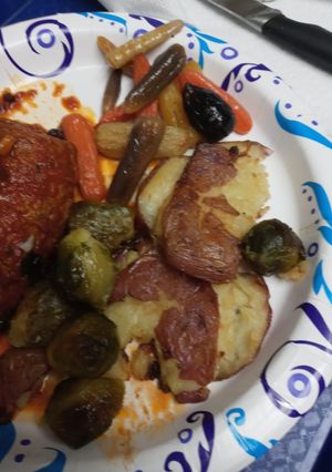 A picture of Roasted Vegetables for Beef Braciole.