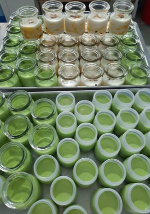 Hình của món Sữa chua matcha.