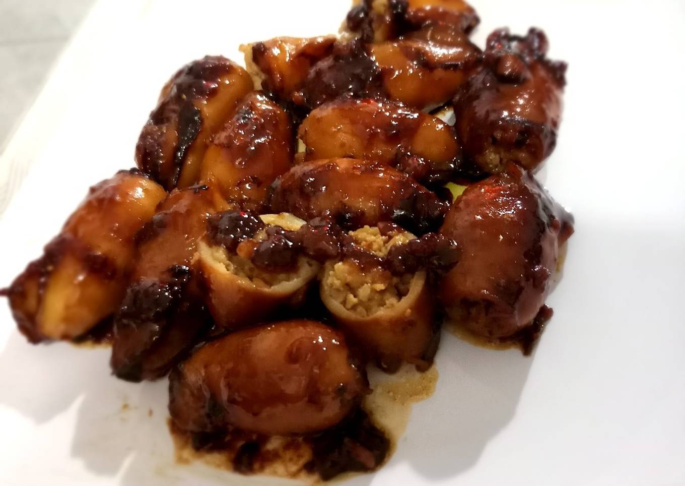 Cumi bakar teflon isi daging