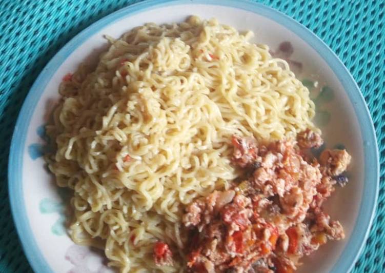 Recipe of Tasty White noodles and sauce