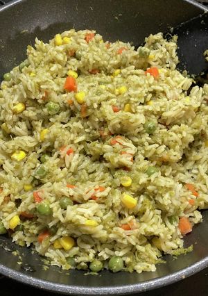 A picture of Sweet Pepper Mexican Rice - Arroz Verde.