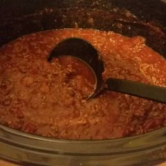 A picture of Crock Pot Bean-Free Chili.