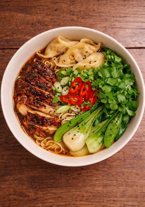A picture of Plum Marinade Chicken Ramen.